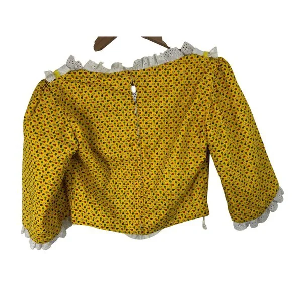 Vintage 70s Hickory Farms Employee Uniform Handmade Prairie Dress Costume Set - Picture 12 of 16